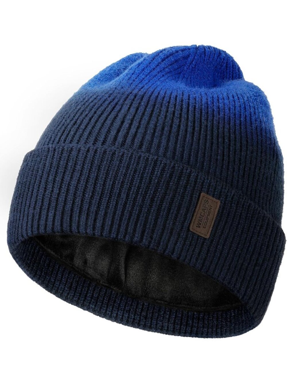 Unisex Tie Dye Blue Winter Beanie For Soft Fleece Lined Knit Ski Hat Warm Cap
